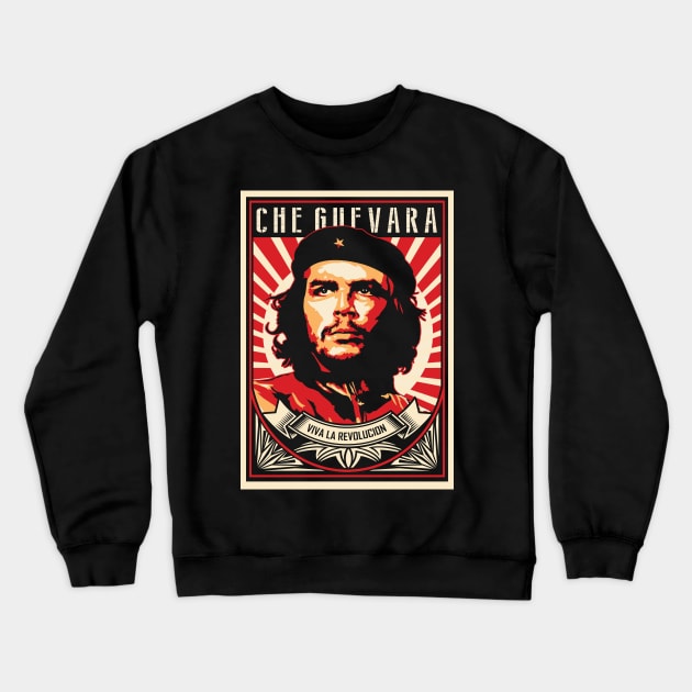 Che Guevara Viva La Revolucion Crewneck Sweatshirt by monolusi